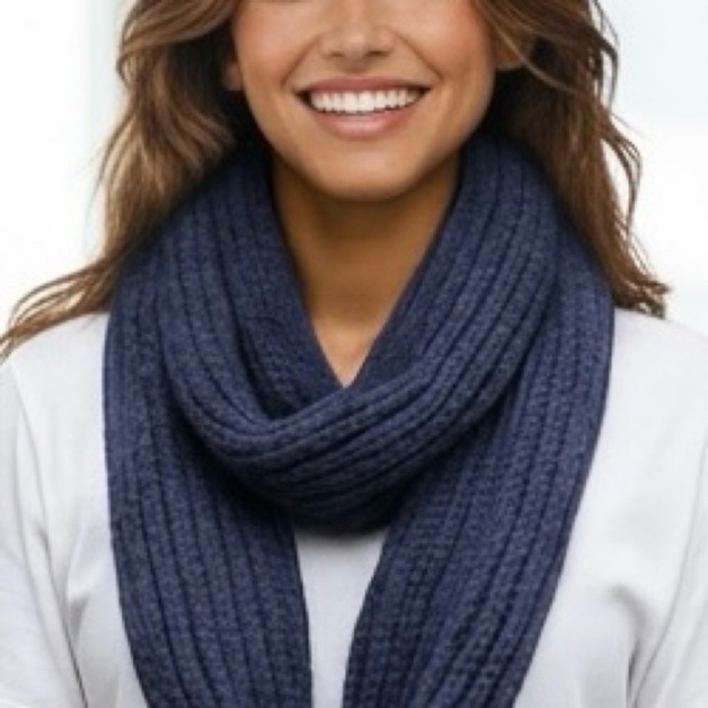 Scarf Infinity Hand Crafted Blue Alpaca Bamboo Cowl Balaclava